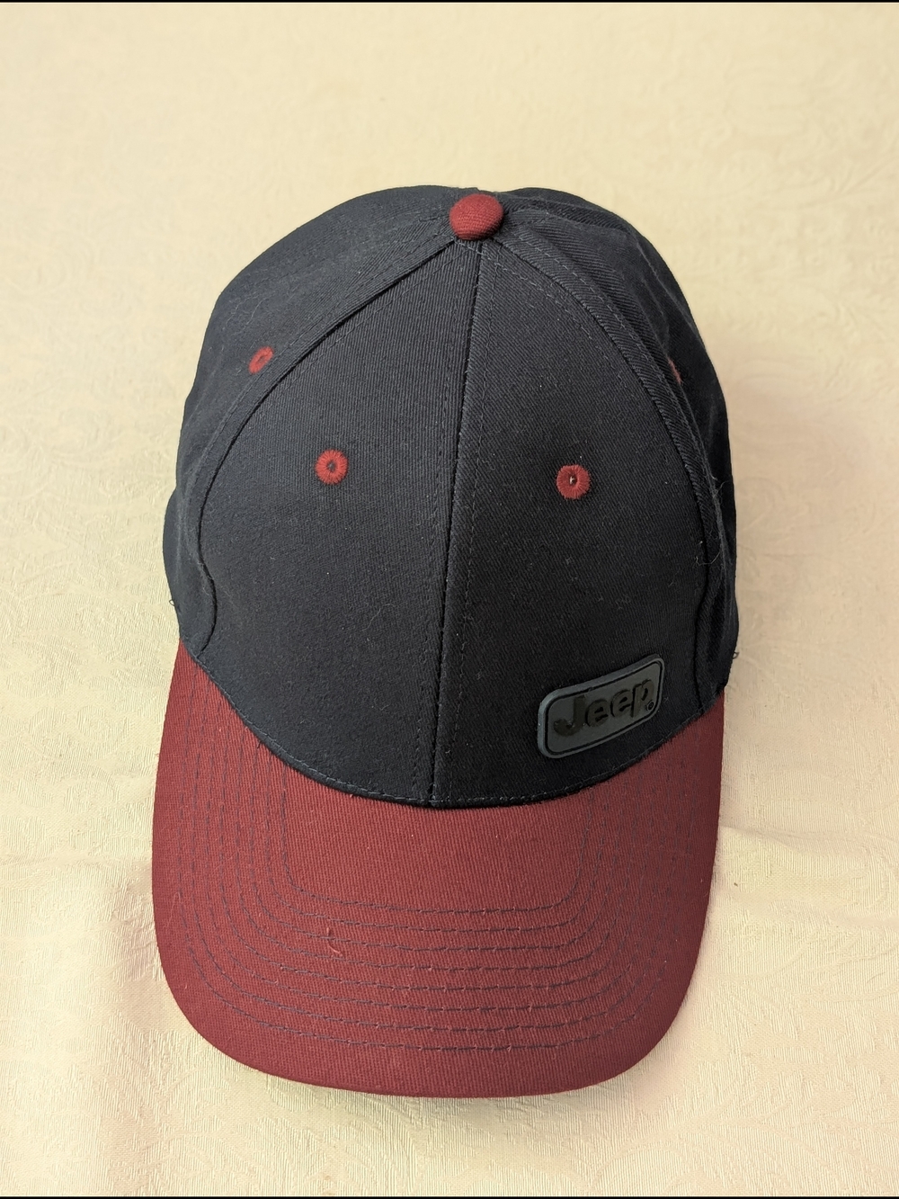 Cotton baseball cap, Jeep, two-tone snapback with rubber patch